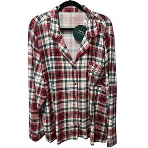 Little Sleepies Women’s XXL lunaluxe Bamboo Holly Plaid Pajama Top NWT
